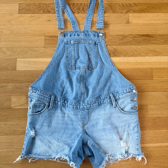 Isabel Maternity shortal overol corto size 4 denim raw hems light color - Picture 8 of 9